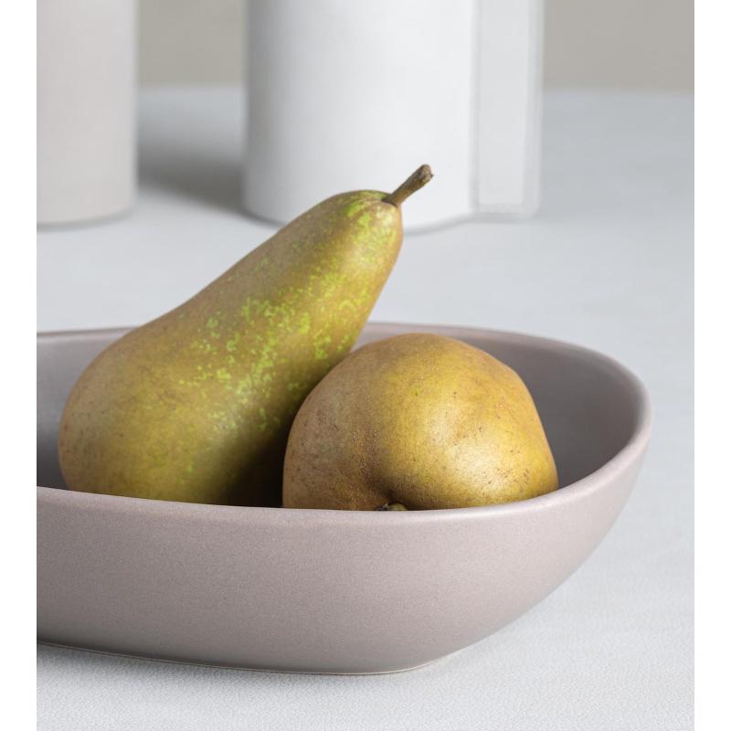 Curve Stoneware dyp tallerken 22x19 cm varm grå