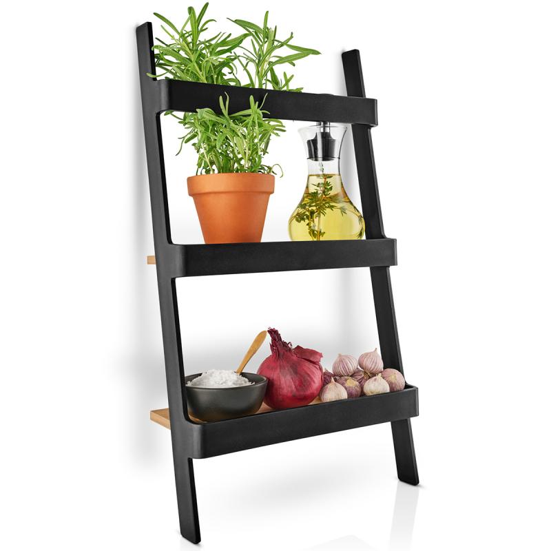 Nordic kitchen minihylle 50 cm svart/bambus