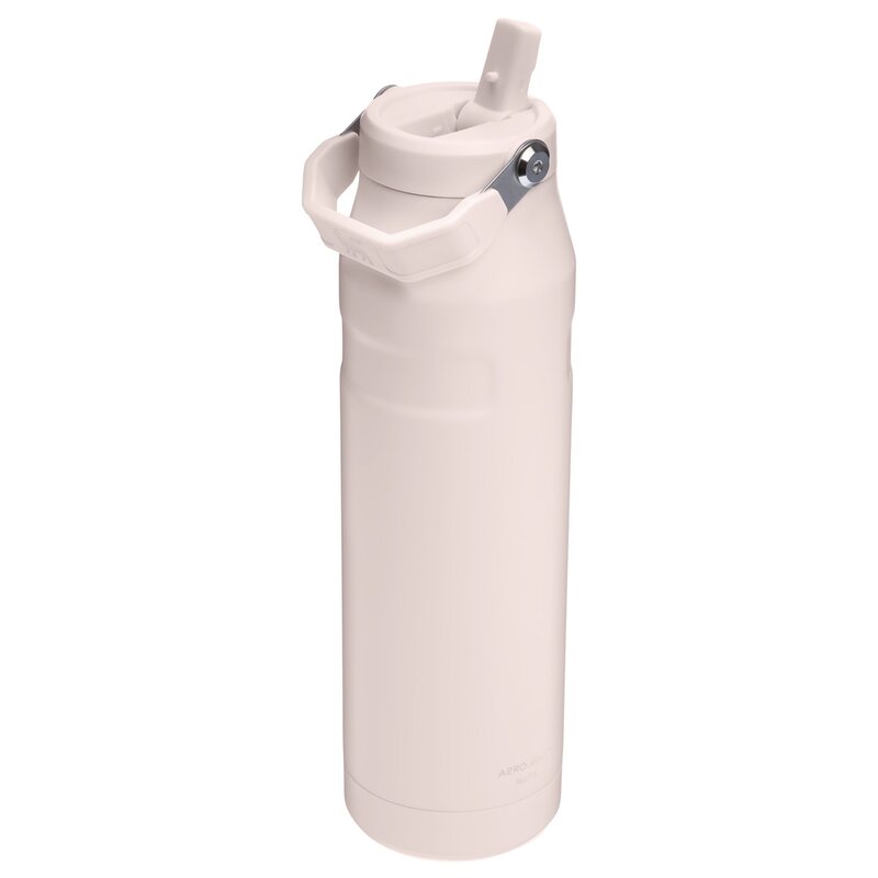 Iceflow flip straw tumbler termoflaske 1L rose quartz