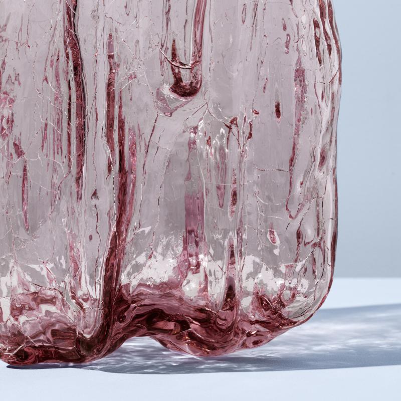 Crackle vase 28 cm rosa