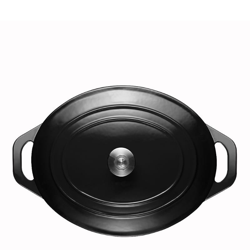 Stenfors støpejernsgryte oval 6,3L svart