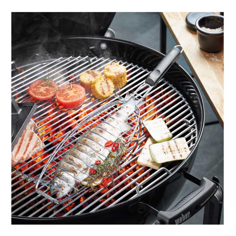 BBQ grillkurv for fisk 49,5 cm stål