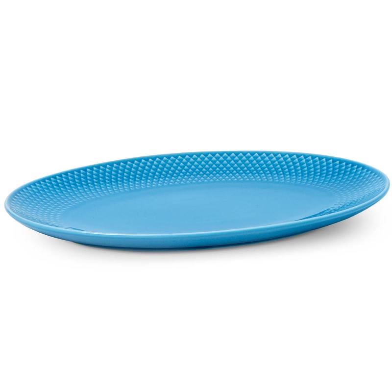 Rhombe Color oval serveringsfat 28,5x21,5 cm blå