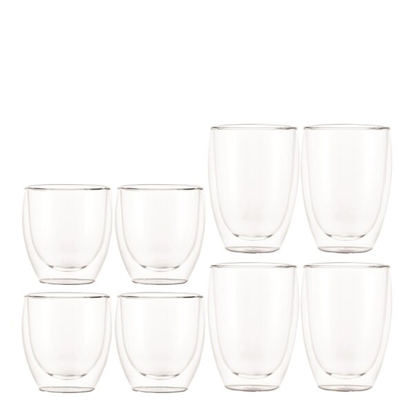 Pavina kaffeglass sett 8 stk 25 cl + 35 cl