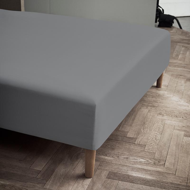 Percale laken til rammemadrass 90x30x210 cm grå