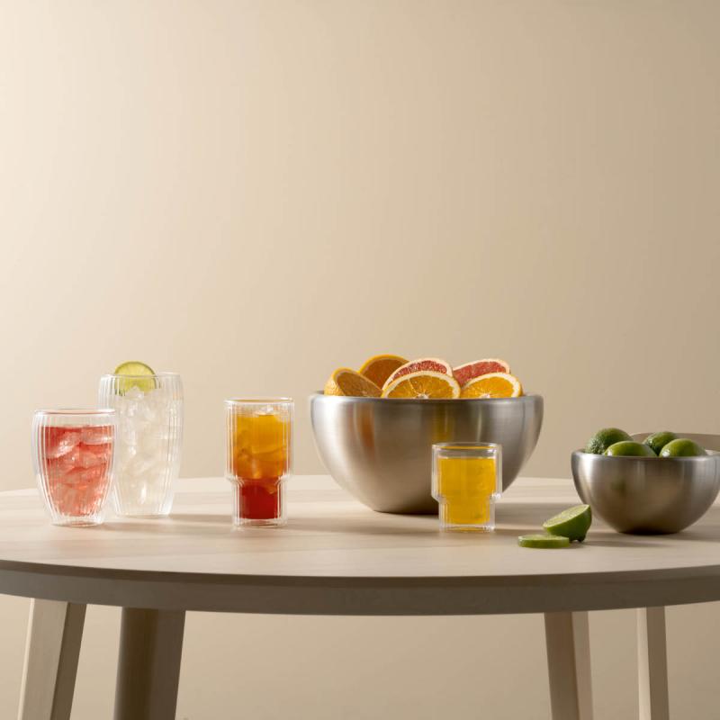 Pavina glass 45 cl 2 stk klar med riller