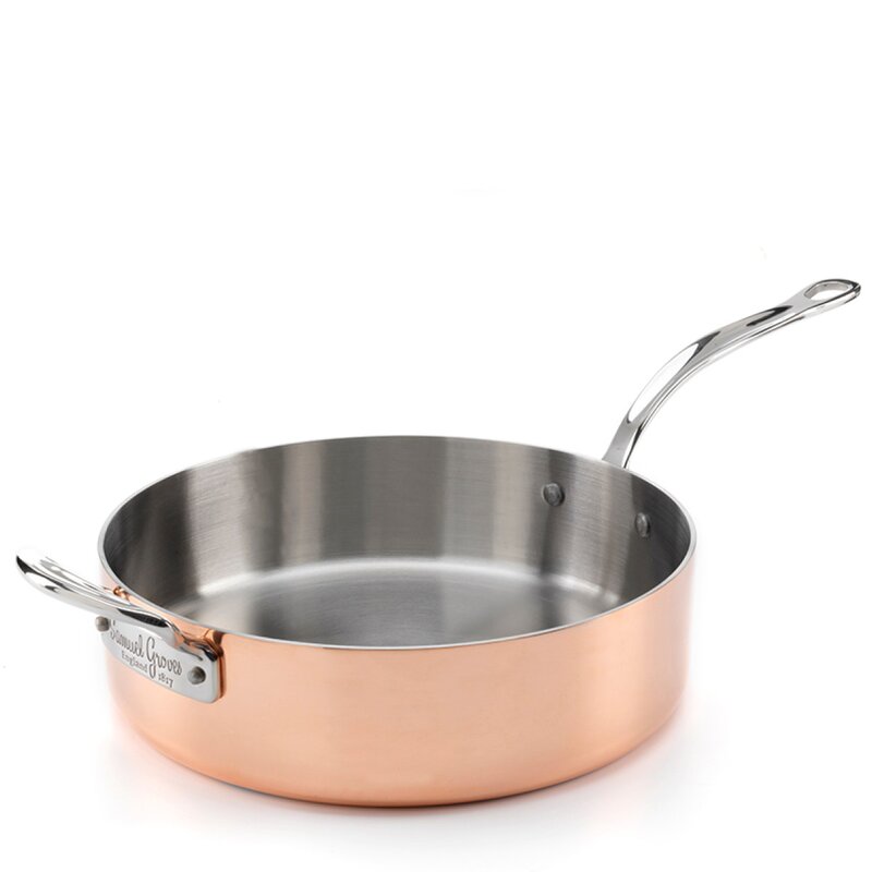 Copper Induction traktørpanne med lokk 26 cm