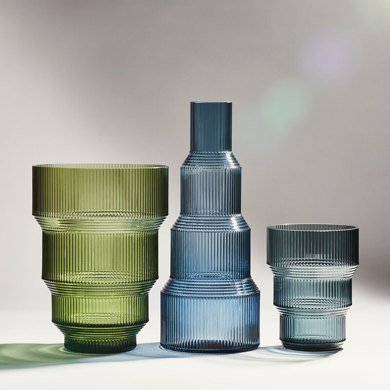 Pavilion vase 35 cm blå