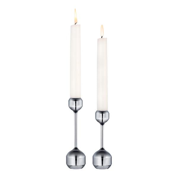Silhouette lysestake sett 12 + 14,5 cm krom