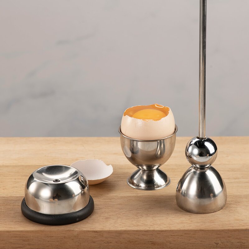 Basis eggeglass 4,5 cm børstet stål