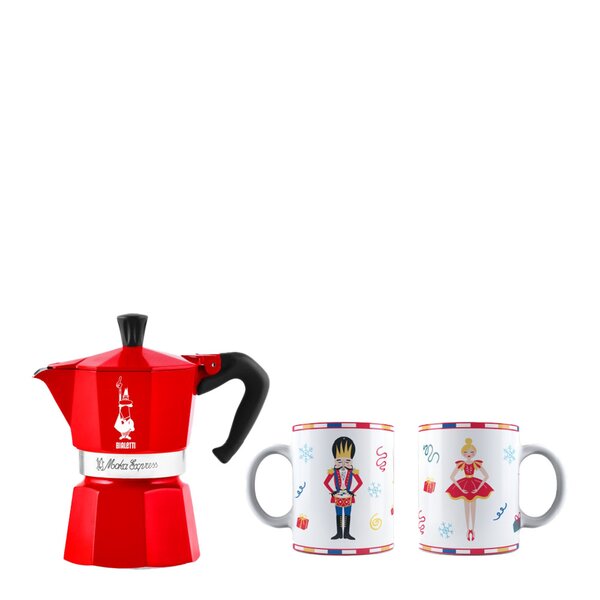 Moka Express CC 2024 espressokanne 6 kopper + 2 kopper 25 cl rød