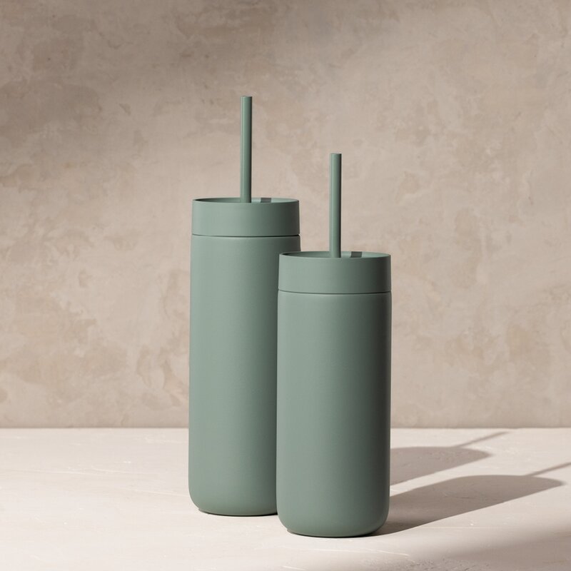 Carter Cold Desert Capsule tumbler med sugerør 590 ml smoke green