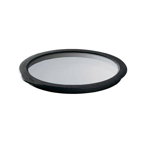 Glasslokk 16 cm klar/svart