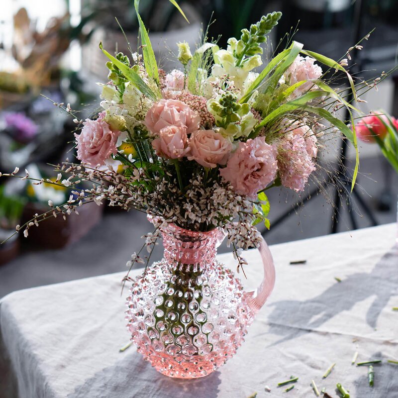 Hobnail karaffel 1L rosaline
