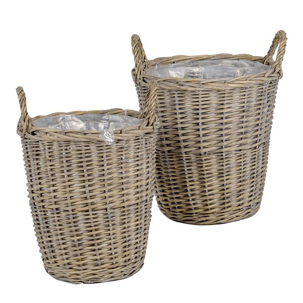 Kurv 2 stk 30/35 cm grå pil