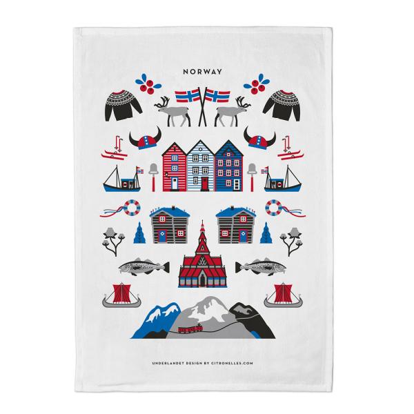 Norway Symbols kjøkkenhåndkle 50x70 cm multi