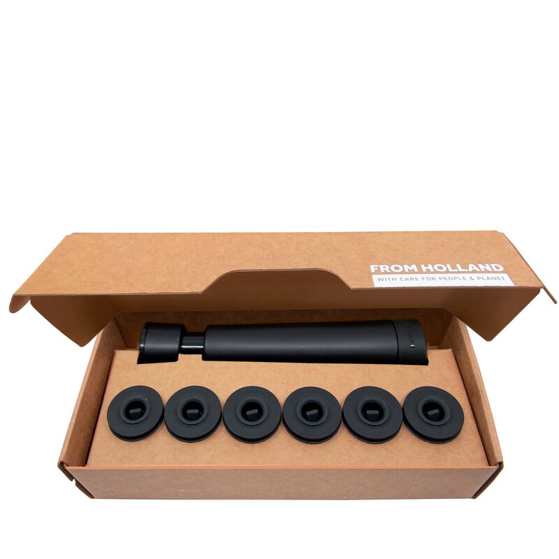 Vakuumforsegler vin 6 stk stoppers gaveeske svart
