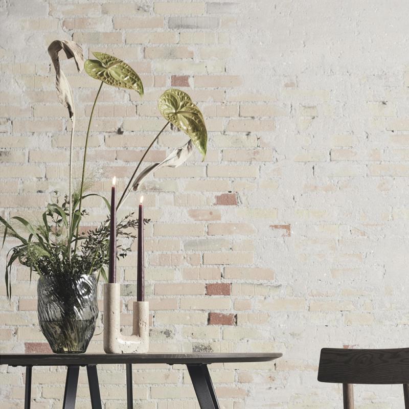 Minerva lysestake 20 cm beige