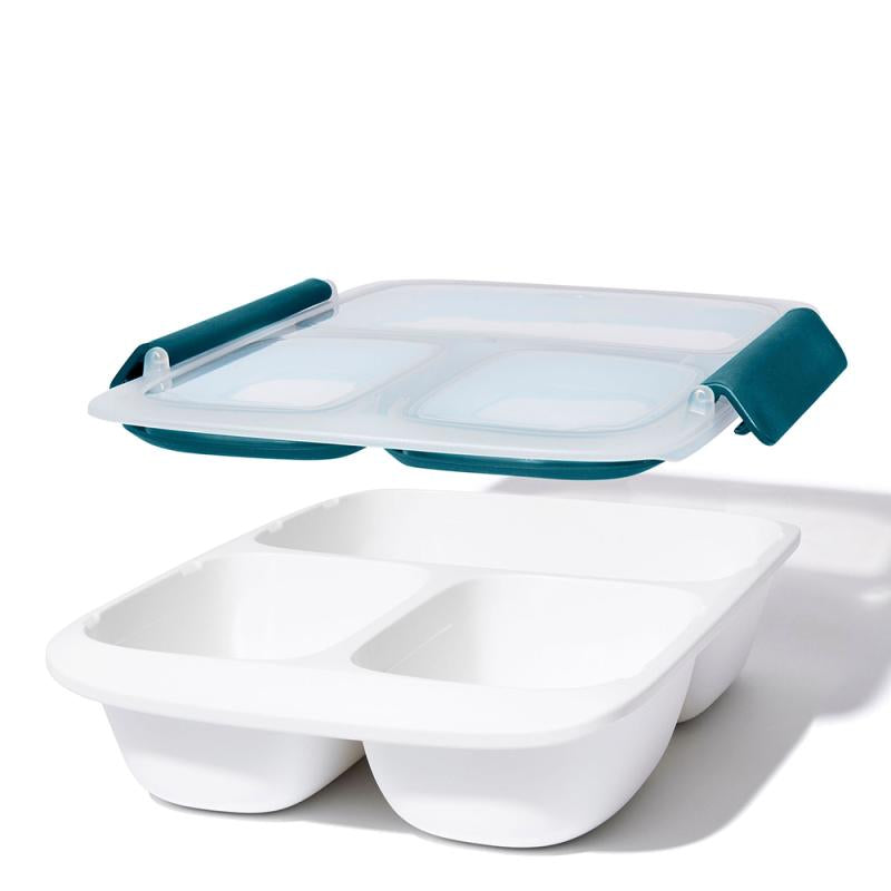 Prep & go delt container 0,97L grønn