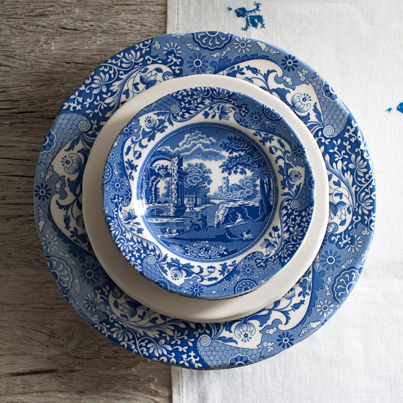 Blue Italian asjett 15 cm blå/hvit