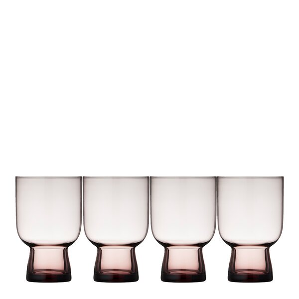 Sorrento vannglass 30 cl 4 stk pink
