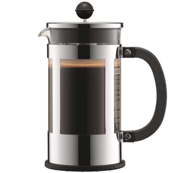 Kenya presskanne 1 L 8 kopper forkrommet