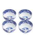 Blue Italian dippskål 10 cm 4 stk blå/hvit