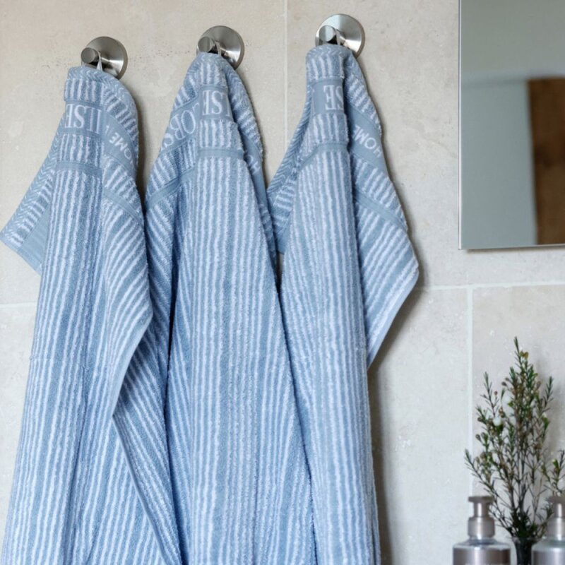 Bath Collection gjestehåndkle 40x60 cm 2 stk powder blue stripes