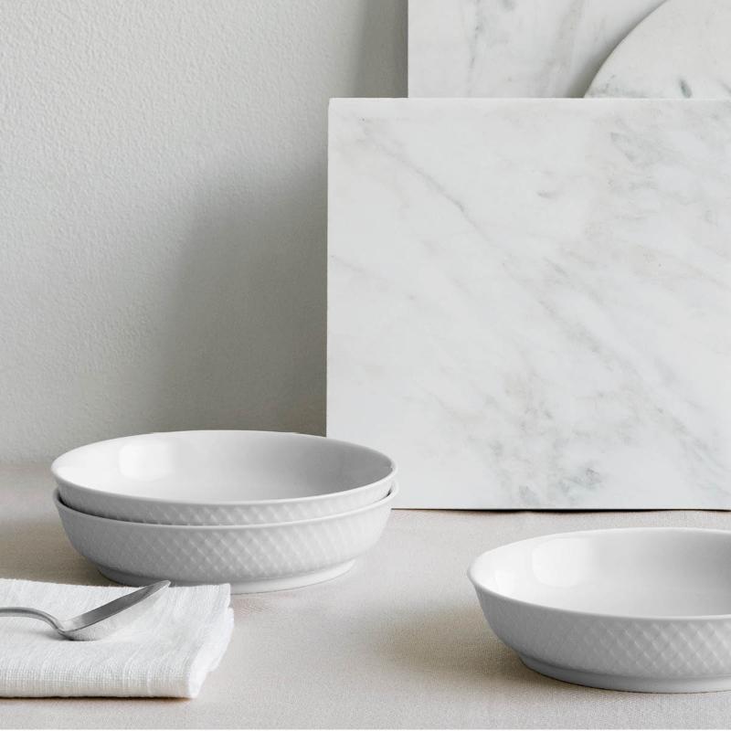 Rhombe desserttallerken 16 cm hvit