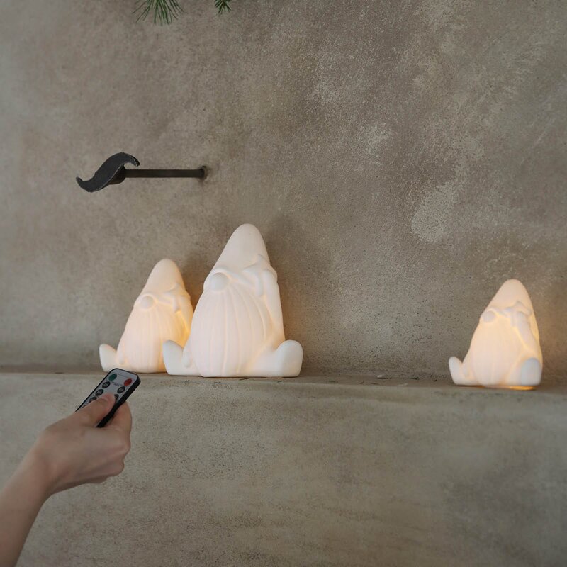 Miles figur nisse 15,4 cm 3 stk hvit