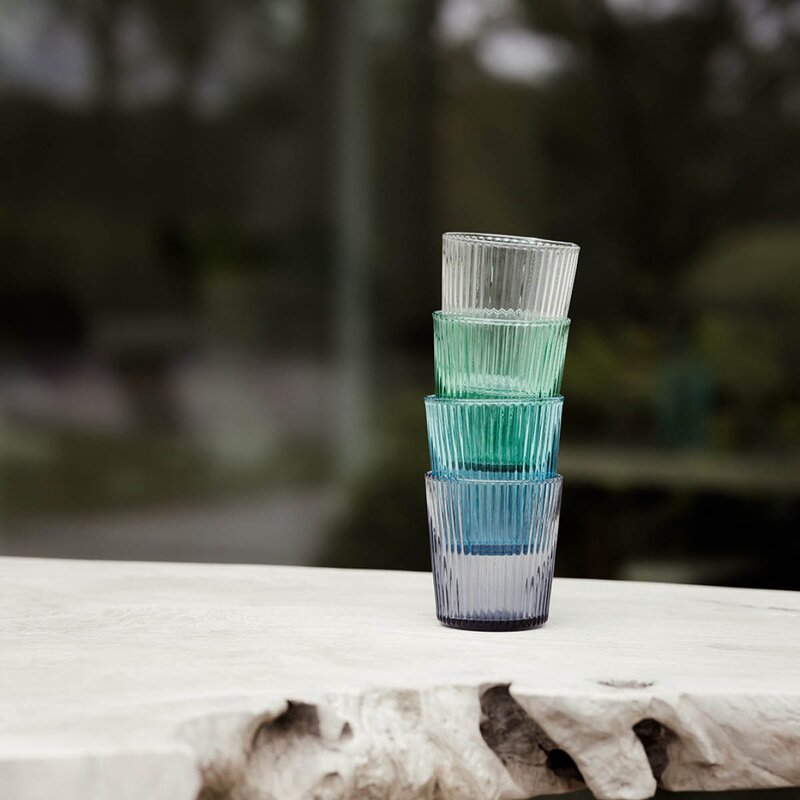 Ribbed Elegance glass Lucky 25 cl turkis