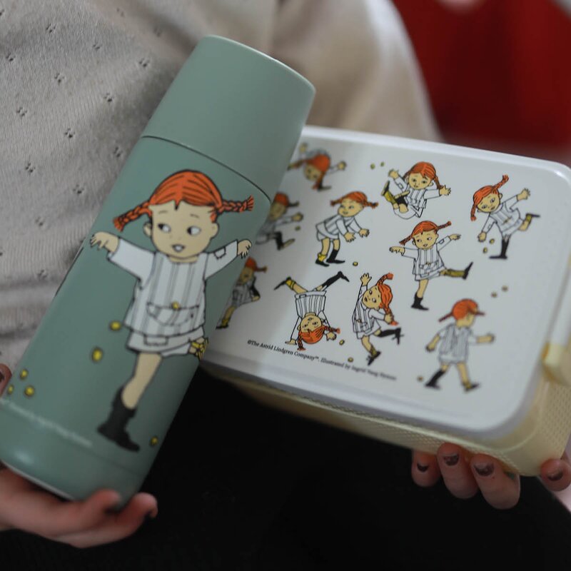 Pippi matboks 18,5x12 cm sirkus gul
