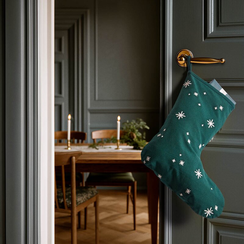 Christmas Fable julestrømpe 45 cm grønn