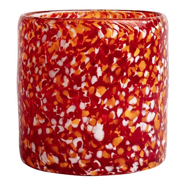 Calore lyslykt 10x10 cm rød/oransje