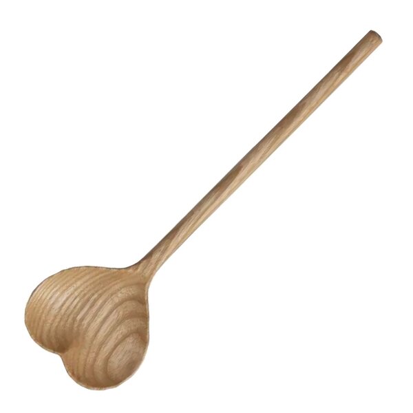 Melker serveringsskje hjerte 30 cm lyst tre