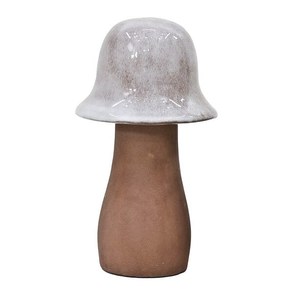 Hatt sopp hagepynt 26 cm grå