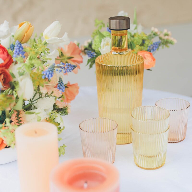 Ribbed Elegance glass Pink 25 cl rosa