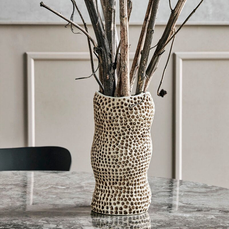 Pan vase 29 cm beige