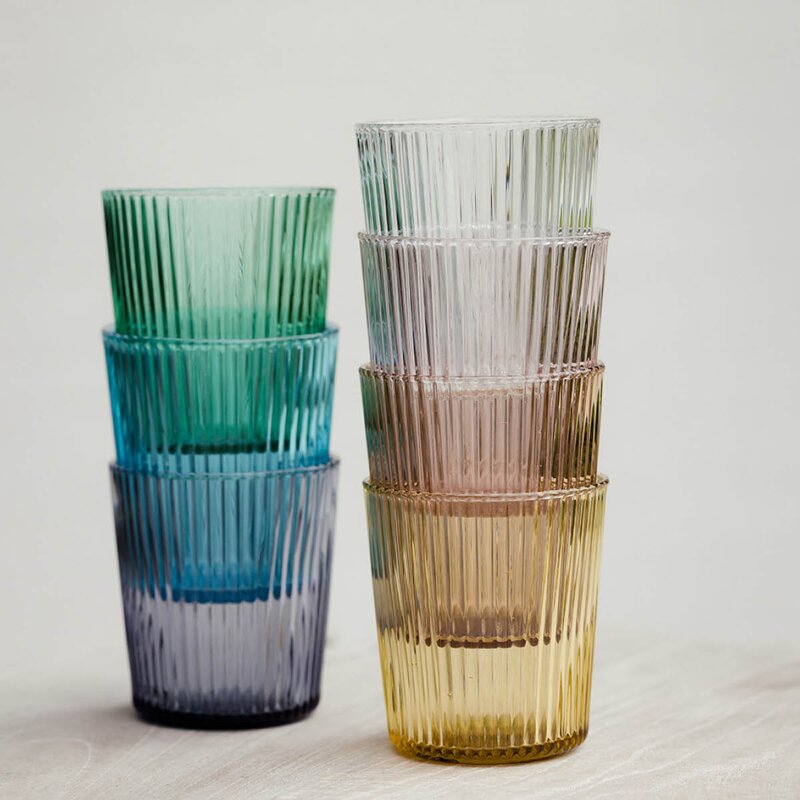 Ribbed Elegance glass Cable 25 cl gul
