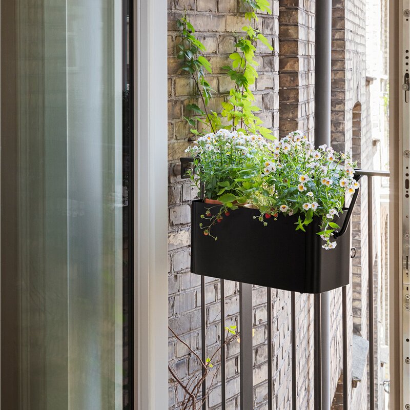 Simply Grow balkongkasse 20x42x20 cm svart