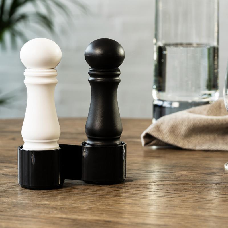 Mini kvernsett 12 cm svart/hvit