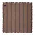 Stripete lin/bomulls serviett med frynser 50x50 cm brun/svart