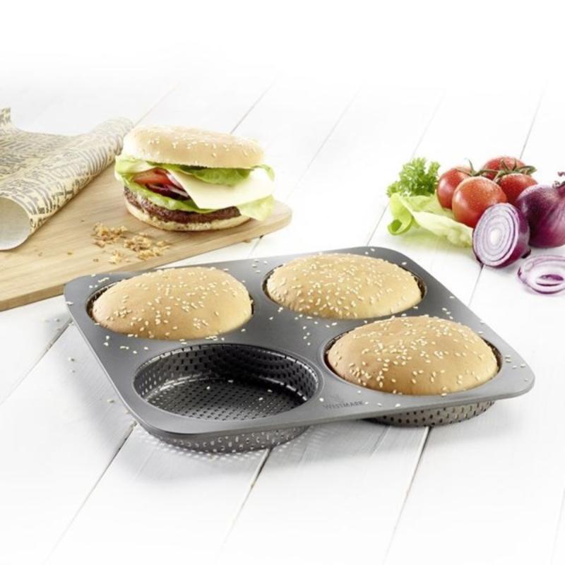 Bakeform burgerbrød store 4 stk