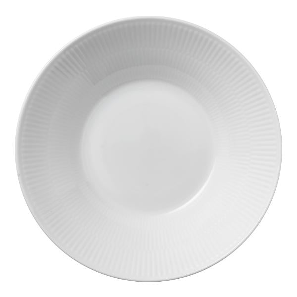 Hvit Riflet dyp tallerken 24 cm