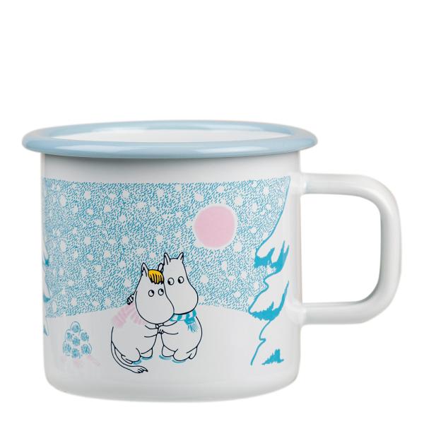 Mummikopp Emalje 37 cl la det snø blå