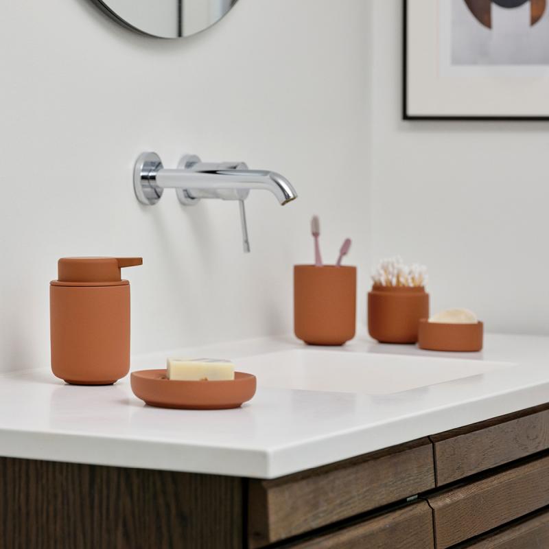 Ume krukke med lokk 8 cm terracotta