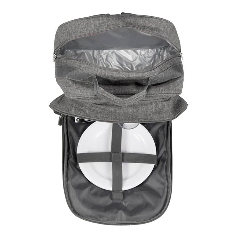 Peri piknikryggsekk for 2 personer 26x17x35 cm grå