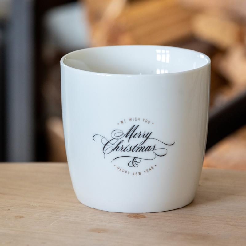 Krus merry christmas 30 cl hvit