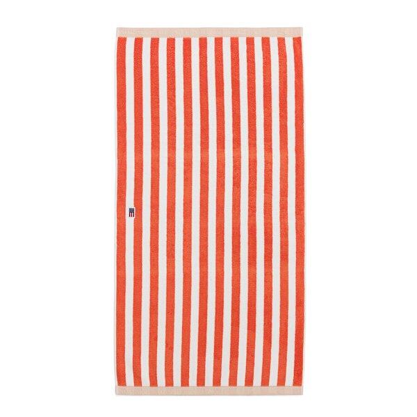 Håndkle blokkstriper 70x130 cm peach melon