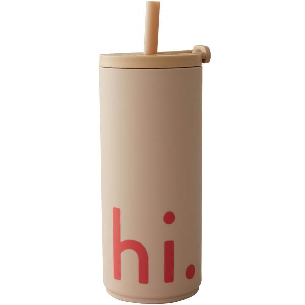Travel kopp med sugerør Hi 50 cl beige